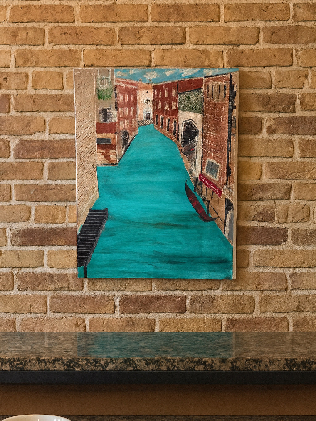 Acrylic Painting - Venice for Faith, Wine, and Family