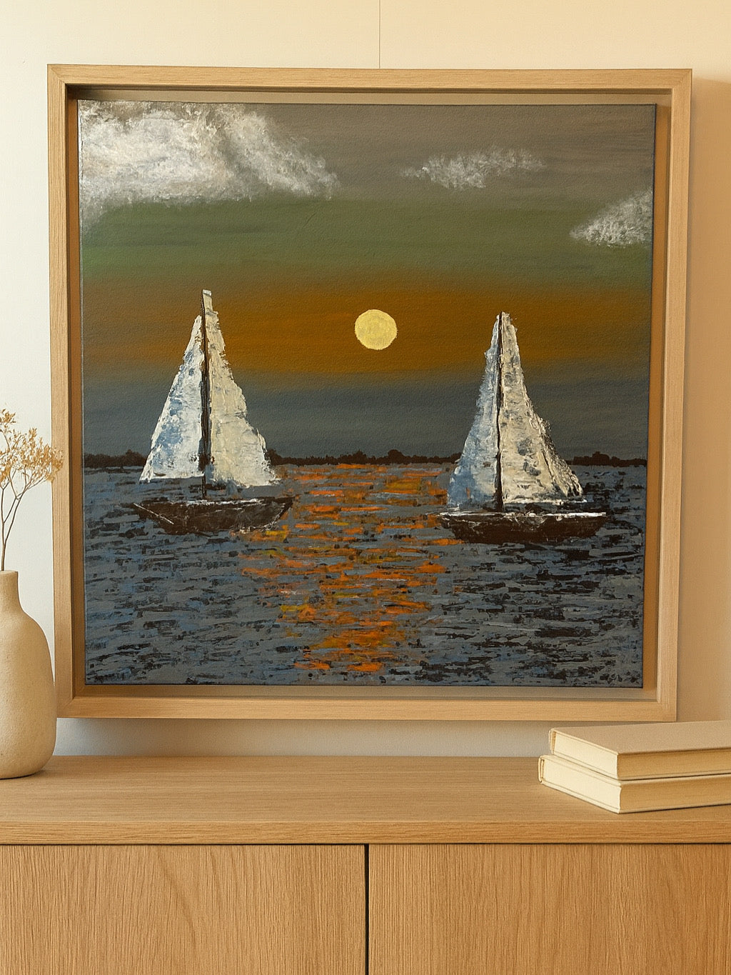 Acrylic Painting - Sailboat Cove Pensacola