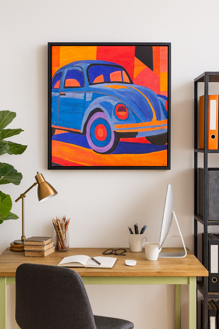 Acrylic Painting - VW Beetle 1977